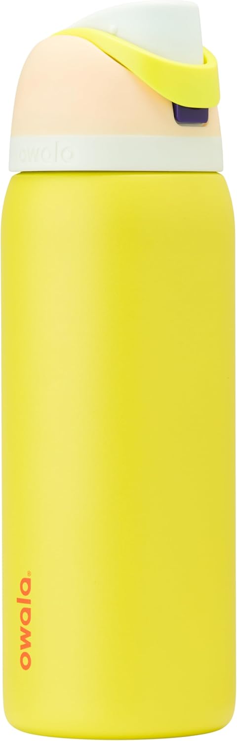 FreeSip Insulated Stainless Steel Water Bottle with Straw for Sports and Travel, BPA-Free, 32oz, Foggy Tide - Colors A