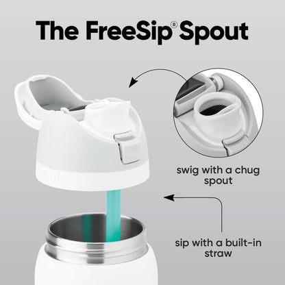 FreeSip Insulated Stainless Steel Water Bottle with Straw for Sports and Travel, BPA-Free, 32oz, Foggy Tide - Colors A