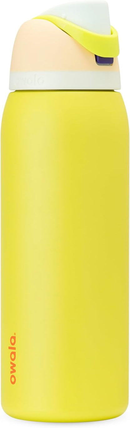 FreeSip Insulated Stainless Steel Water Bottle with Straw for Sports and Travel, BPA-Free, 32oz, Foggy Tide - Colors A