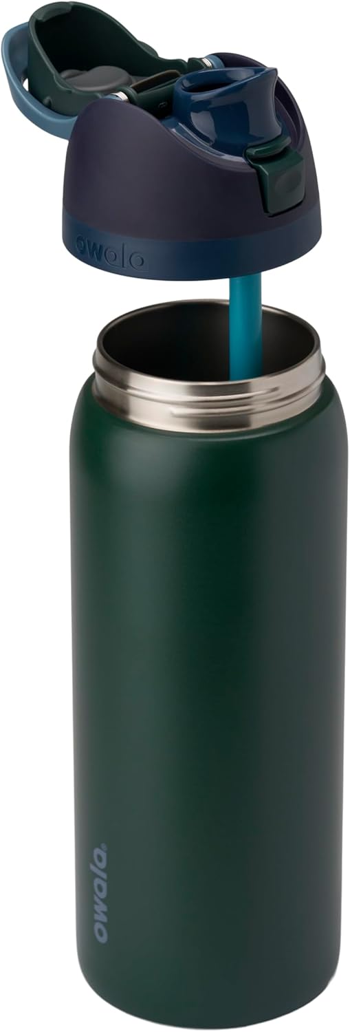 FreeSip Insulated Stainless Steel Water Bottle with Straw for Sports and Travel, BPA-Free, 32oz, Foggy Tide - Colors A