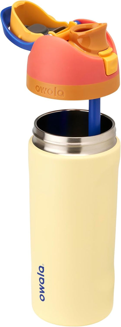 FreeSip Insulated Stainless Steel Water Bottle with Straw for Sports and Travel, BPA-Free, 32oz, Foggy Tide - Colors A