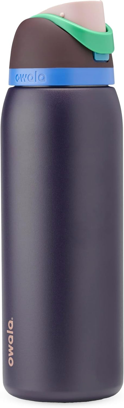 FreeSip Insulated Stainless Steel Water Bottle with Straw for Sports and Travel, BPA-Free, 32oz, Foggy Tide - Colors A