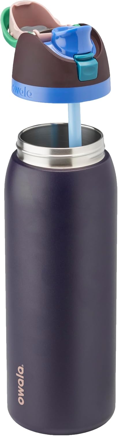 FreeSip Insulated Stainless Steel Water Bottle with Straw for Sports and Travel, BPA-Free, 32oz, Foggy Tide - Colors A