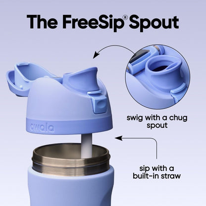 FreeSip Insulated Stainless Steel Water Bottle with Straw for Sports and Travel, BPA-Free, 32oz, Foggy Tide - Colors A