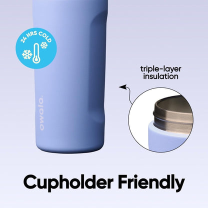FreeSip Insulated Stainless Steel Water Bottle with Straw for Sports and Travel, BPA-Free, 32oz, Foggy Tide - Colors A