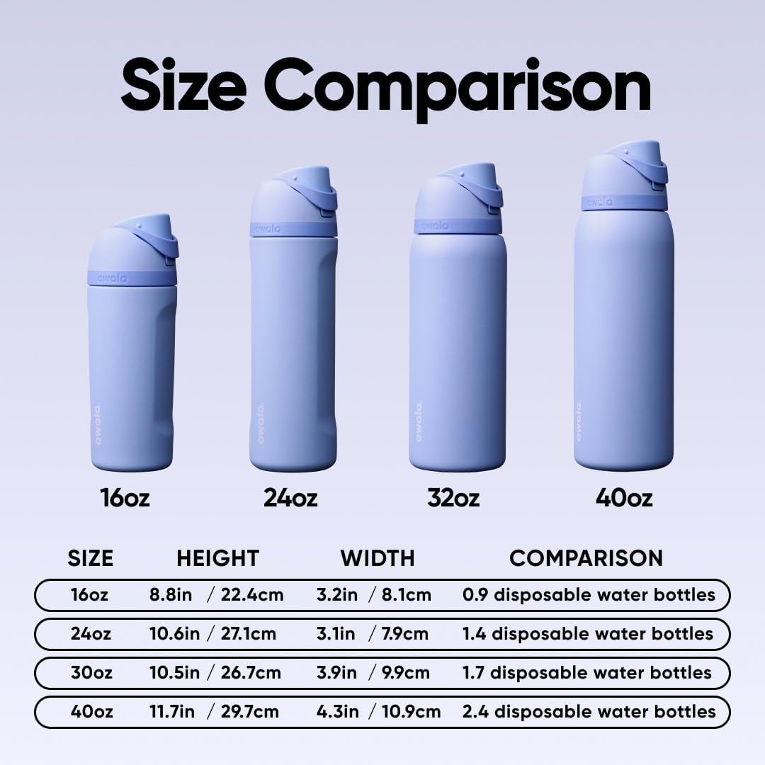 FreeSip Insulated Stainless Steel Water Bottle with Straw for Sports and Travel, BPA-Free, 32oz, Foggy Tide - Colors A