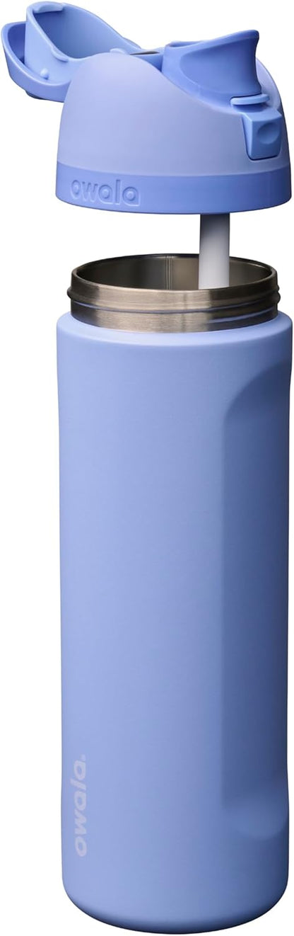 FreeSip Insulated Stainless Steel Water Bottle with Straw for Sports and Travel, BPA-Free, 32oz, Foggy Tide - Colors A