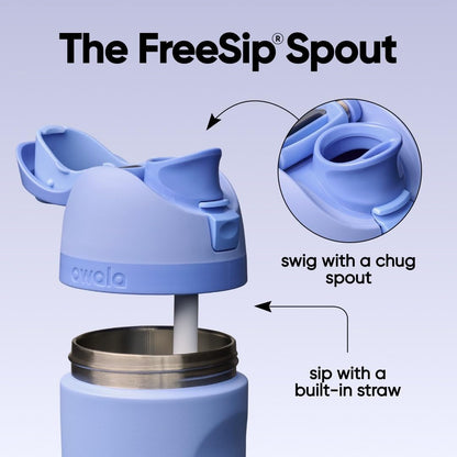 FreeSip Insulated Stainless Steel Water Bottle with Straw for Sports and Travel, BPA-Free, 32oz, Foggy Tide - Colors A