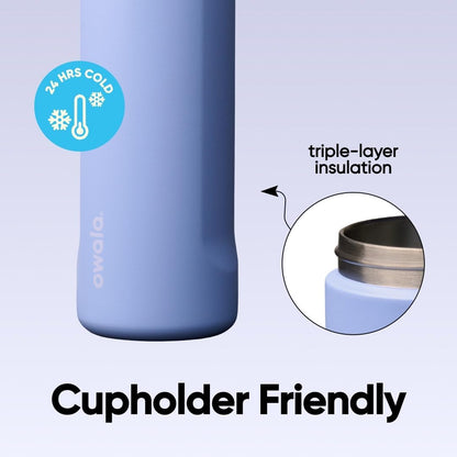 FreeSip Insulated Stainless Steel Water Bottle with Straw for Sports and Travel, BPA-Free, 32oz, Foggy Tide - Colors A