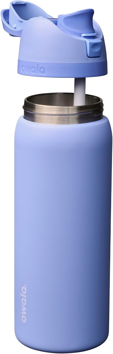FreeSip Insulated Stainless Steel Water Bottle with Straw for Sports and Travel, BPA-Free, 32oz, Foggy Tide - Colors A