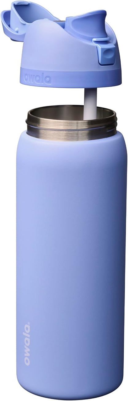 FreeSip Insulated Stainless Steel Water Bottle with Straw for Sports and Travel, BPA-Free, 32oz, Foggy Tide - Colors A