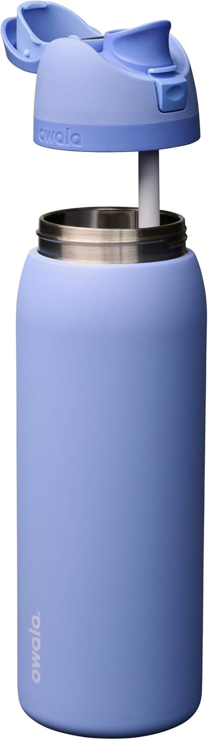 FreeSip Insulated Stainless Steel Water Bottle with Straw for Sports and Travel, BPA-Free, 32oz, Foggy Tide - Colors A