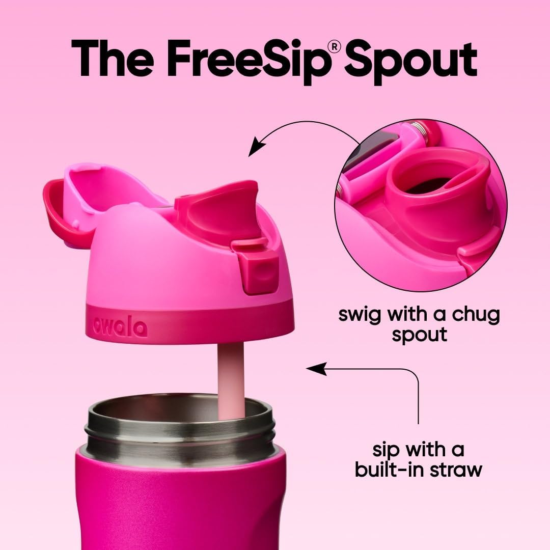 FreeSip Insulated Stainless Steel Water Bottle with Straw for Sports and Travel, BPA-Free, 32oz, Foggy Tide - Colors A