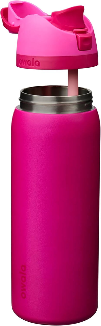 FreeSip Insulated Stainless Steel Water Bottle with Straw for Sports and Travel, BPA-Free, 32oz, Foggy Tide - Colors A