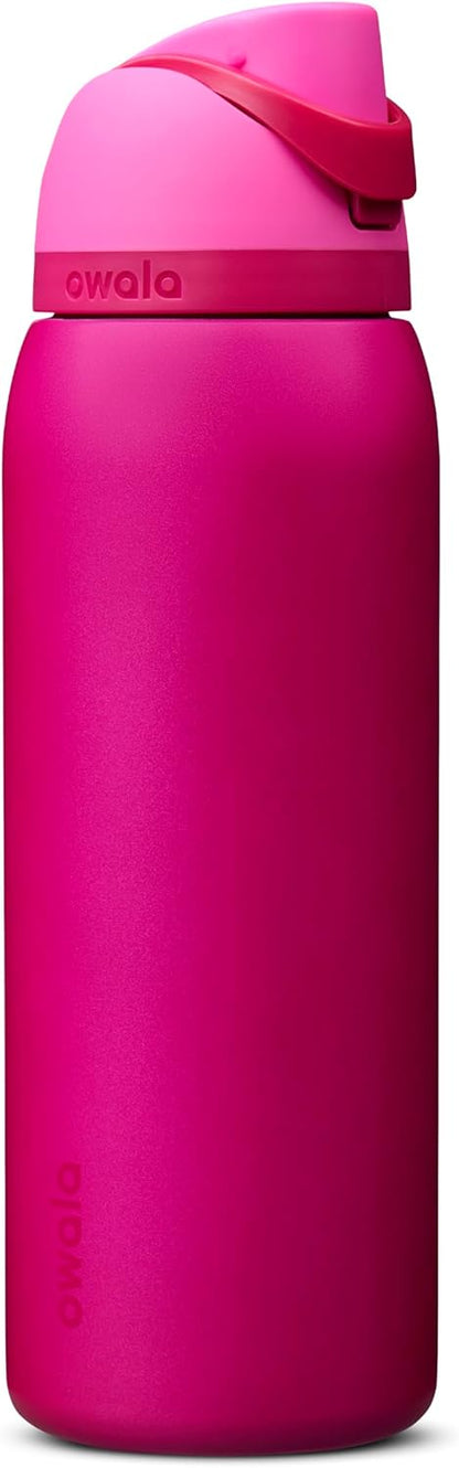 FreeSip Insulated Stainless Steel Water Bottle with Straw for Sports and Travel, BPA-Free, 32oz, Foggy Tide - Colors A
