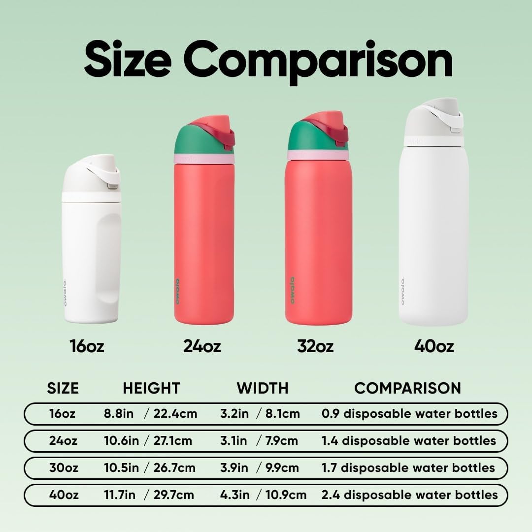 FreeSip Insulated Stainless Steel Water Bottle with Straw for Sports and Travel, BPA-Free, 32oz, Foggy Tide - Colors A