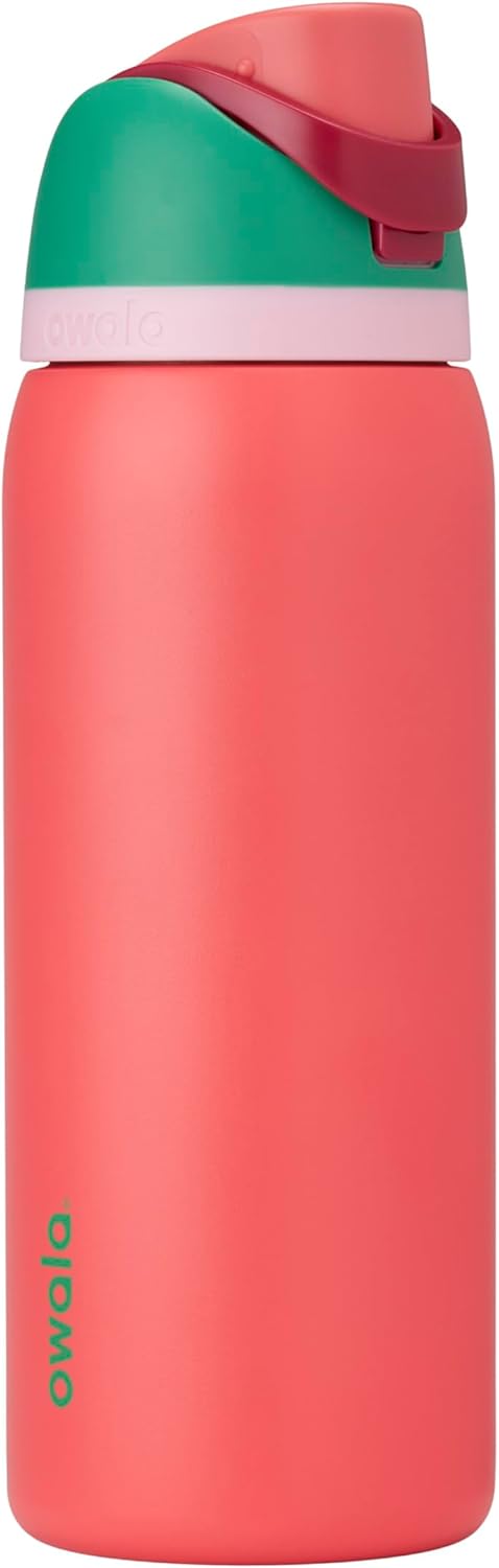 FreeSip Insulated Stainless Steel Water Bottle with Straw for Sports and Travel, BPA-Free, 32oz, Foggy Tide - Colors A