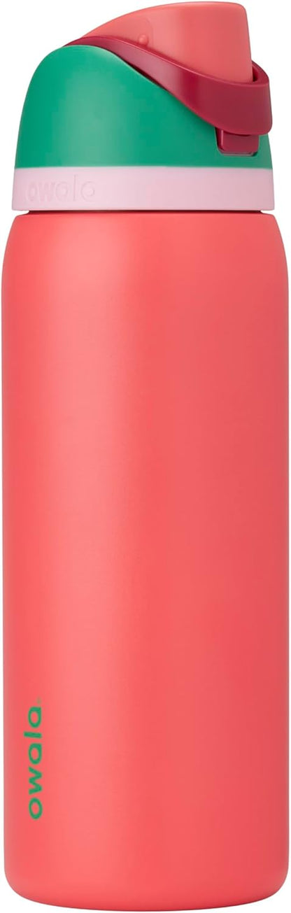 FreeSip Insulated Stainless Steel Water Bottle with Straw for Sports and Travel, BPA-Free, 32oz, Foggy Tide - Colors A