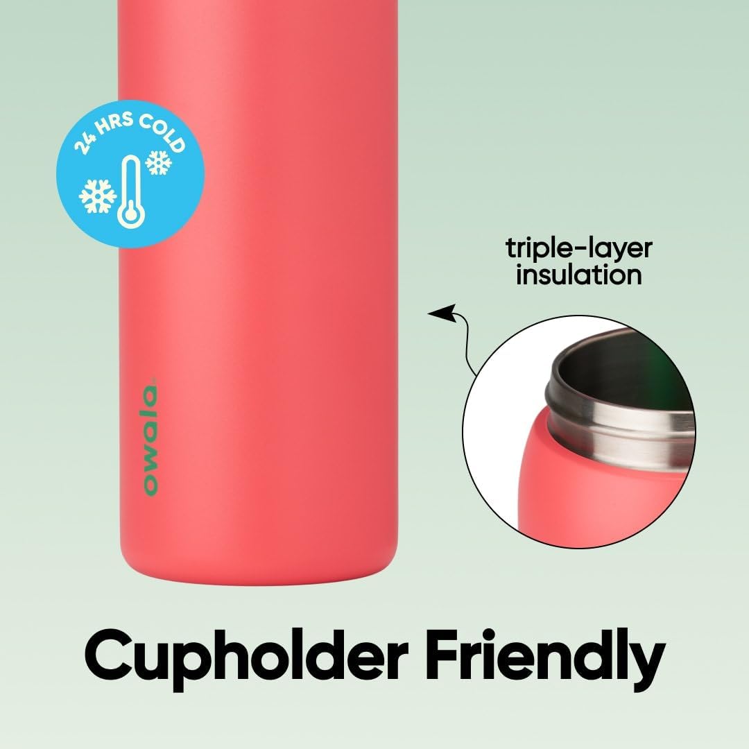 FreeSip Insulated Stainless Steel Water Bottle with Straw for Sports and Travel, BPA-Free, 32oz, Foggy Tide - Colors A