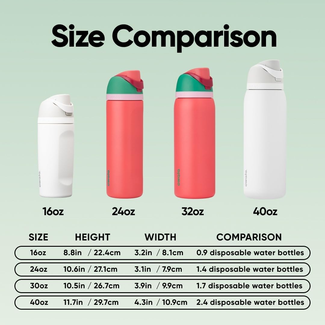 FreeSip Insulated Stainless Steel Water Bottle with Straw for Sports and Travel, BPA-Free, 32oz, Foggy Tide - Colors A