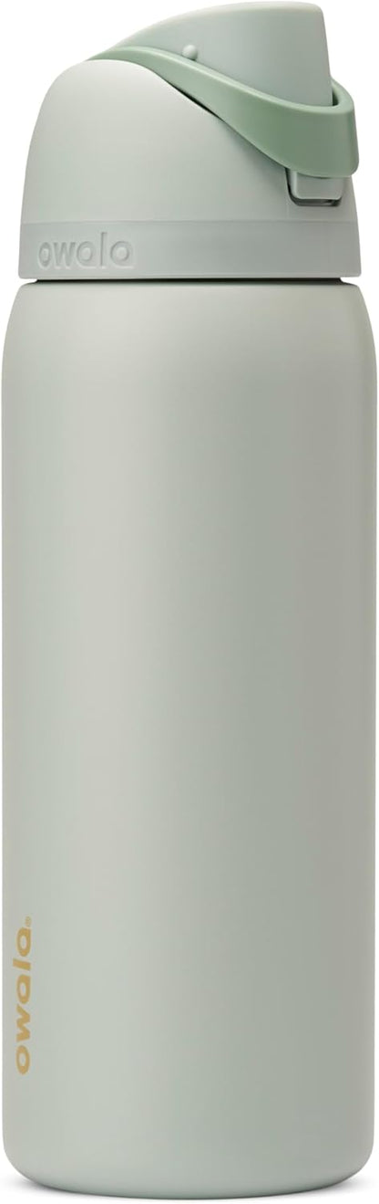 FreeSip Insulated Stainless Steel Water Bottle with Straw for Sports and Travel, BPA-Free, 32oz, Foggy Tide - Colors A