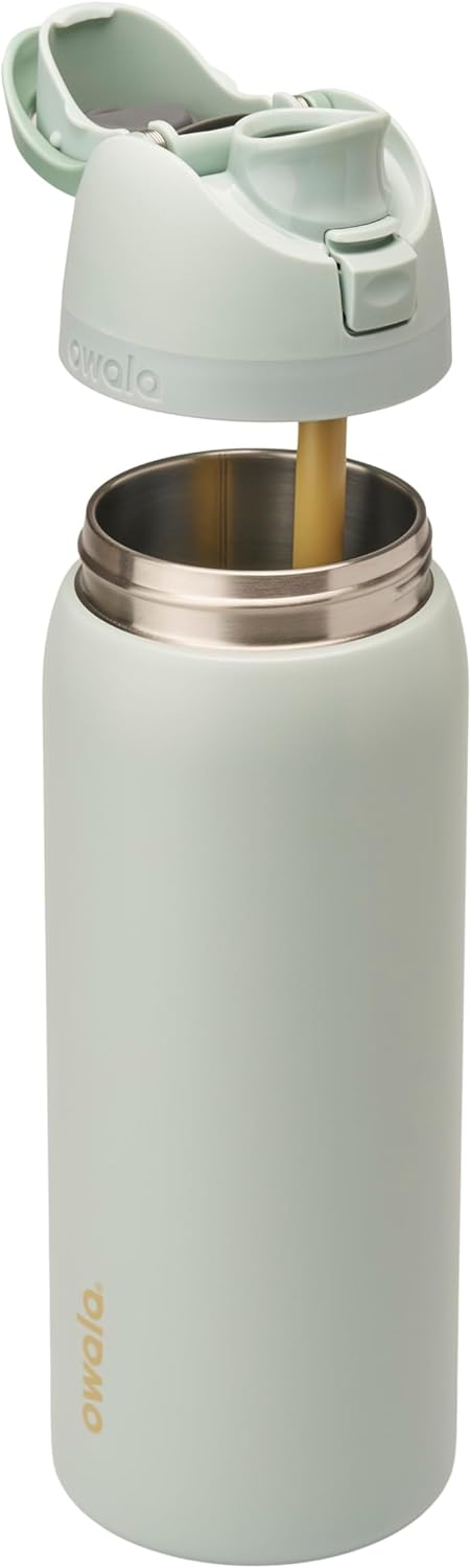 FreeSip Insulated Stainless Steel Water Bottle with Straw for Sports and Travel, BPA-Free, 32oz, Foggy Tide - Colors A