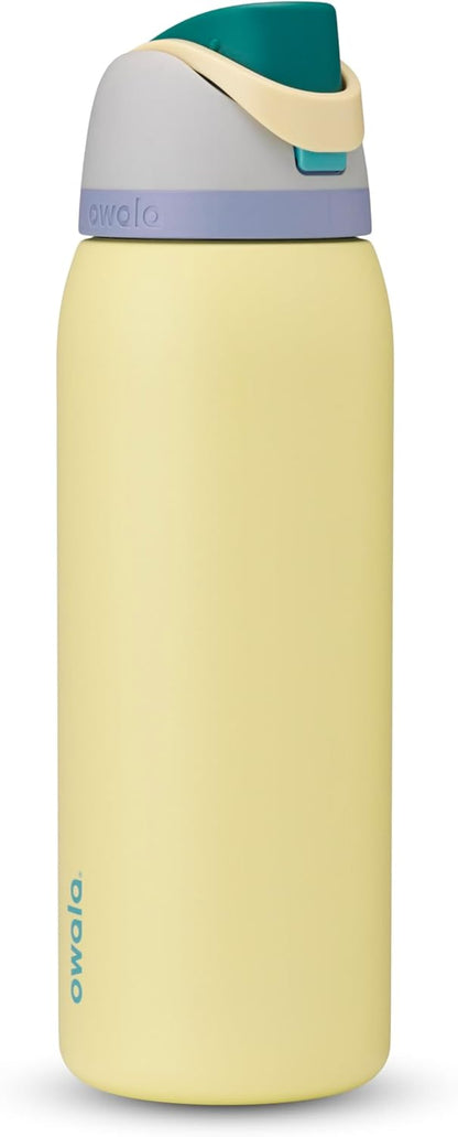 FreeSip Insulated Stainless Steel Water Bottle with Straw for Sports and Travel, BPA-Free, 32oz, Foggy Tide - Colors A
