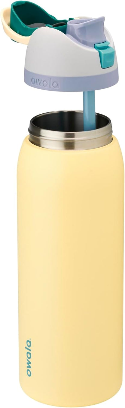 FreeSip Insulated Stainless Steel Water Bottle with Straw for Sports and Travel, BPA-Free, 32oz, Foggy Tide - Colors A