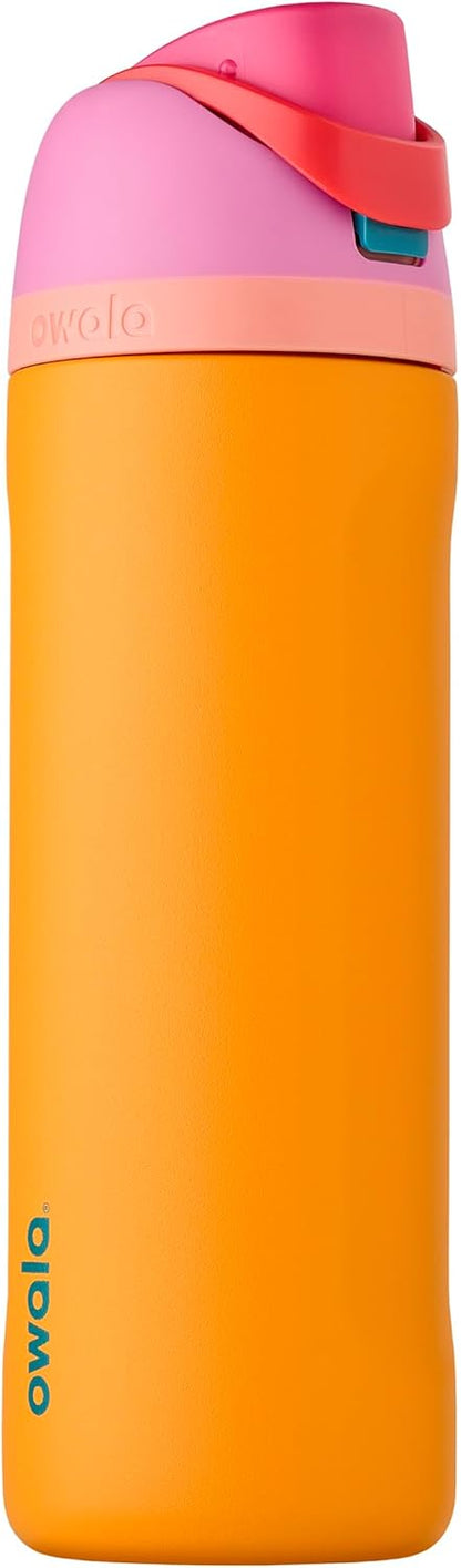 FreeSip Insulated Stainless Steel Water Bottle with Straw for Sports and Travel, BPA-Free, 32oz, Foggy Tide - Colors A
