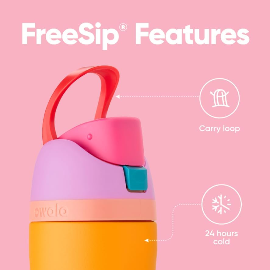FreeSip Insulated Stainless Steel Water Bottle with Straw for Sports and Travel, BPA-Free, 32oz, Foggy Tide - Colors A