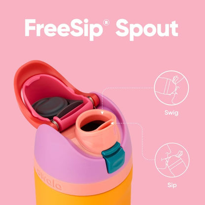 FreeSip Insulated Stainless Steel Water Bottle with Straw for Sports and Travel, BPA-Free, 32oz, Foggy Tide - Colors A