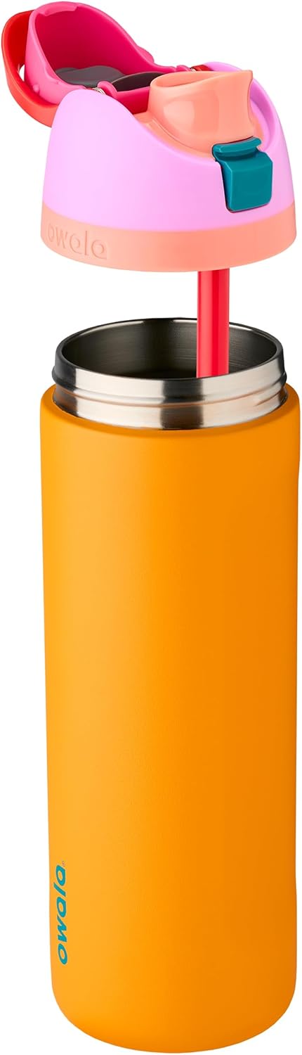 FreeSip Insulated Stainless Steel Water Bottle with Straw for Sports and Travel, BPA-Free, 32oz, Foggy Tide - Colors A
