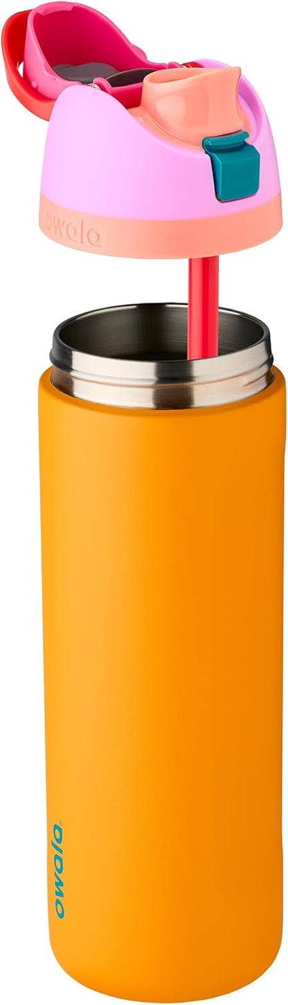 FreeSip Insulated Stainless Steel Water Bottle with Straw for Sports and Travel, BPA-Free, 32oz, Foggy Tide - Colors A