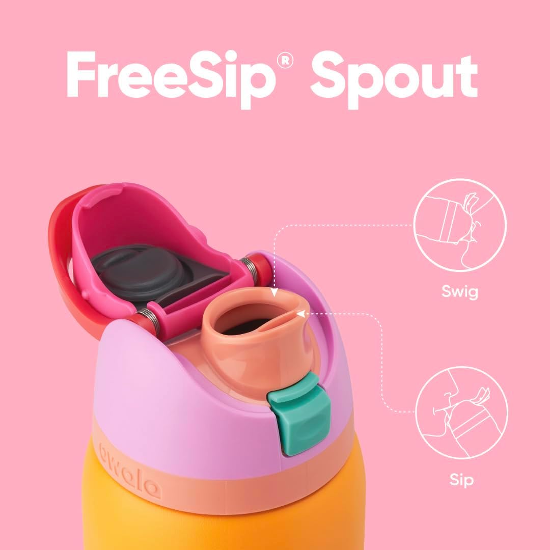 FreeSip Insulated Stainless Steel Water Bottle with Straw for Sports and Travel, BPA-Free, 32oz, Foggy Tide - Colors A