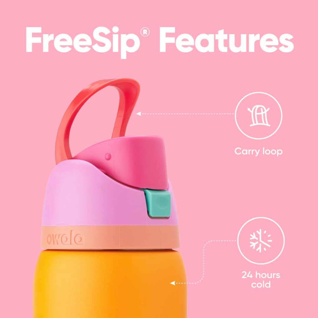 FreeSip Insulated Stainless Steel Water Bottle with Straw for Sports and Travel, BPA-Free, 32oz, Foggy Tide - Colors A