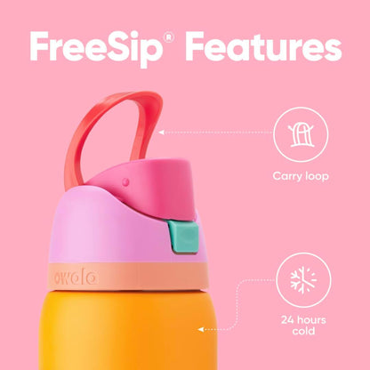 FreeSip Insulated Stainless Steel Water Bottle with Straw for Sports and Travel, BPA-Free, 32oz, Foggy Tide - Colors A