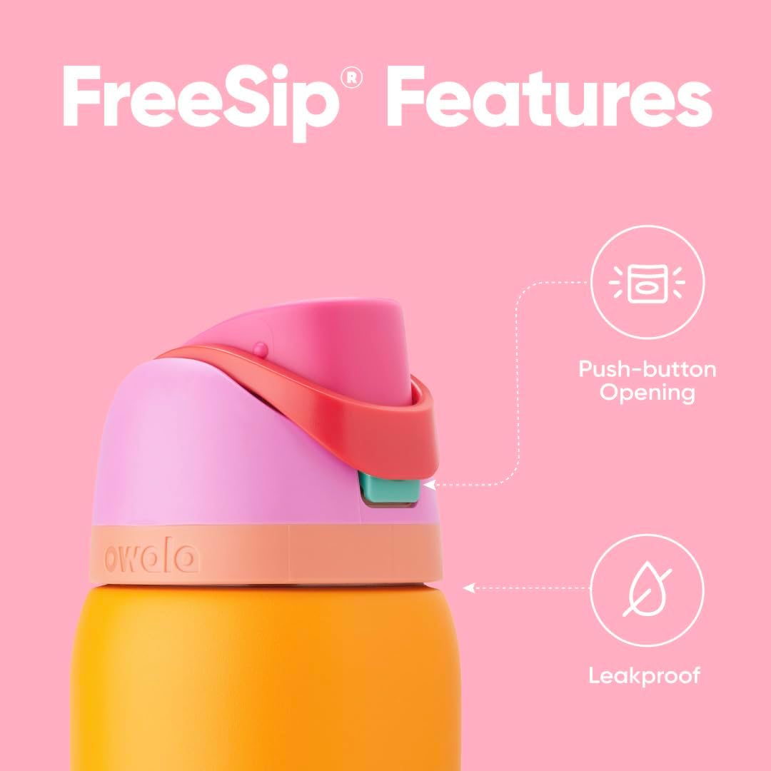 FreeSip Insulated Stainless Steel Water Bottle with Straw for Sports and Travel, BPA-Free, 32oz, Foggy Tide - Colors A