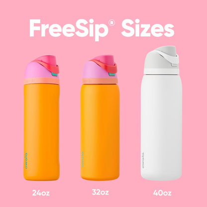 FreeSip Insulated Stainless Steel Water Bottle with Straw for Sports and Travel, BPA-Free, 32oz, Foggy Tide - Colors A
