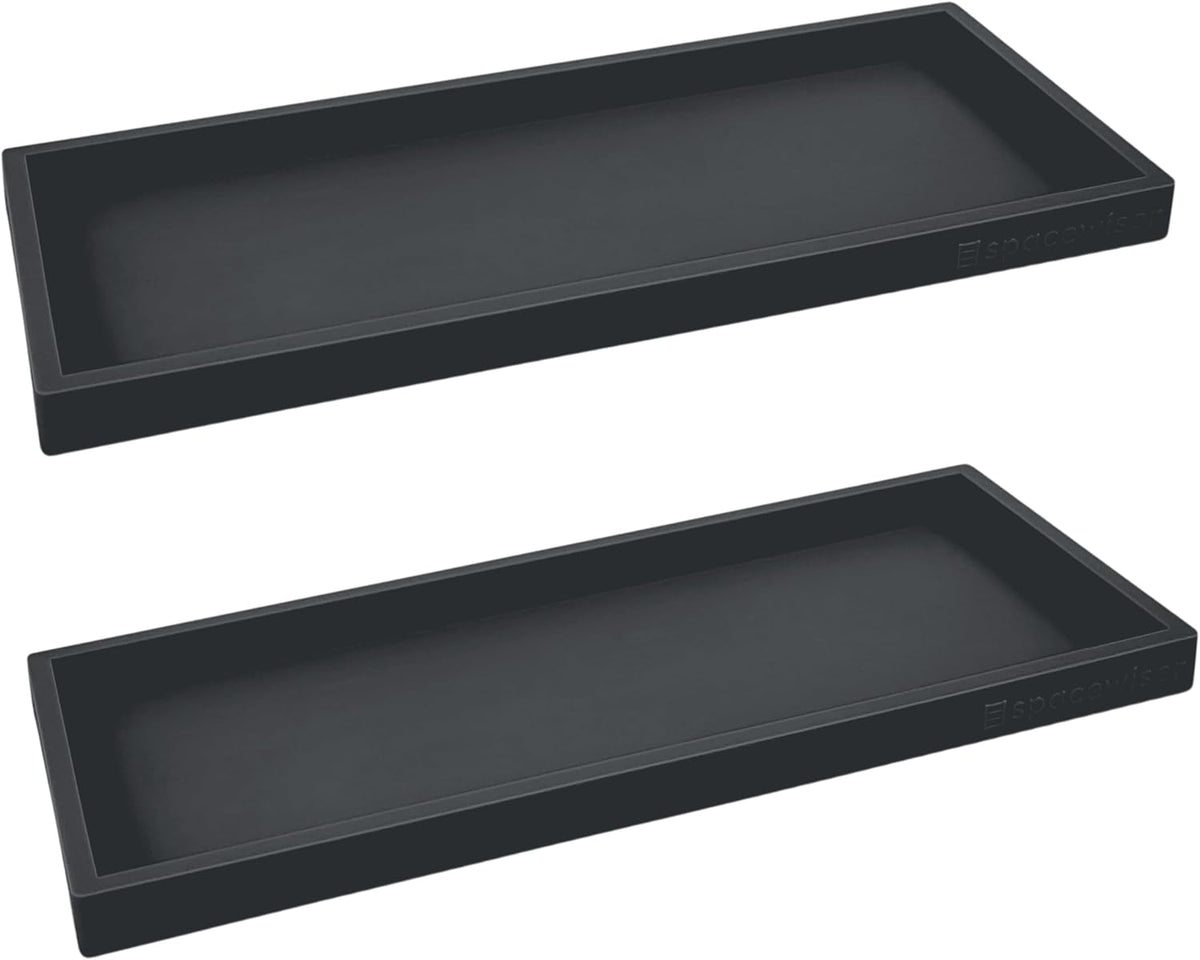Countertop and Vanity Tray - Small 7.7” Silicone Tray for Soap Dispenser Bottles, Sponge Holder for Kitchen Sink Caddy Organizer, Bathroom Trays, Dish Soap Holder for Kitchen Counter, Keys