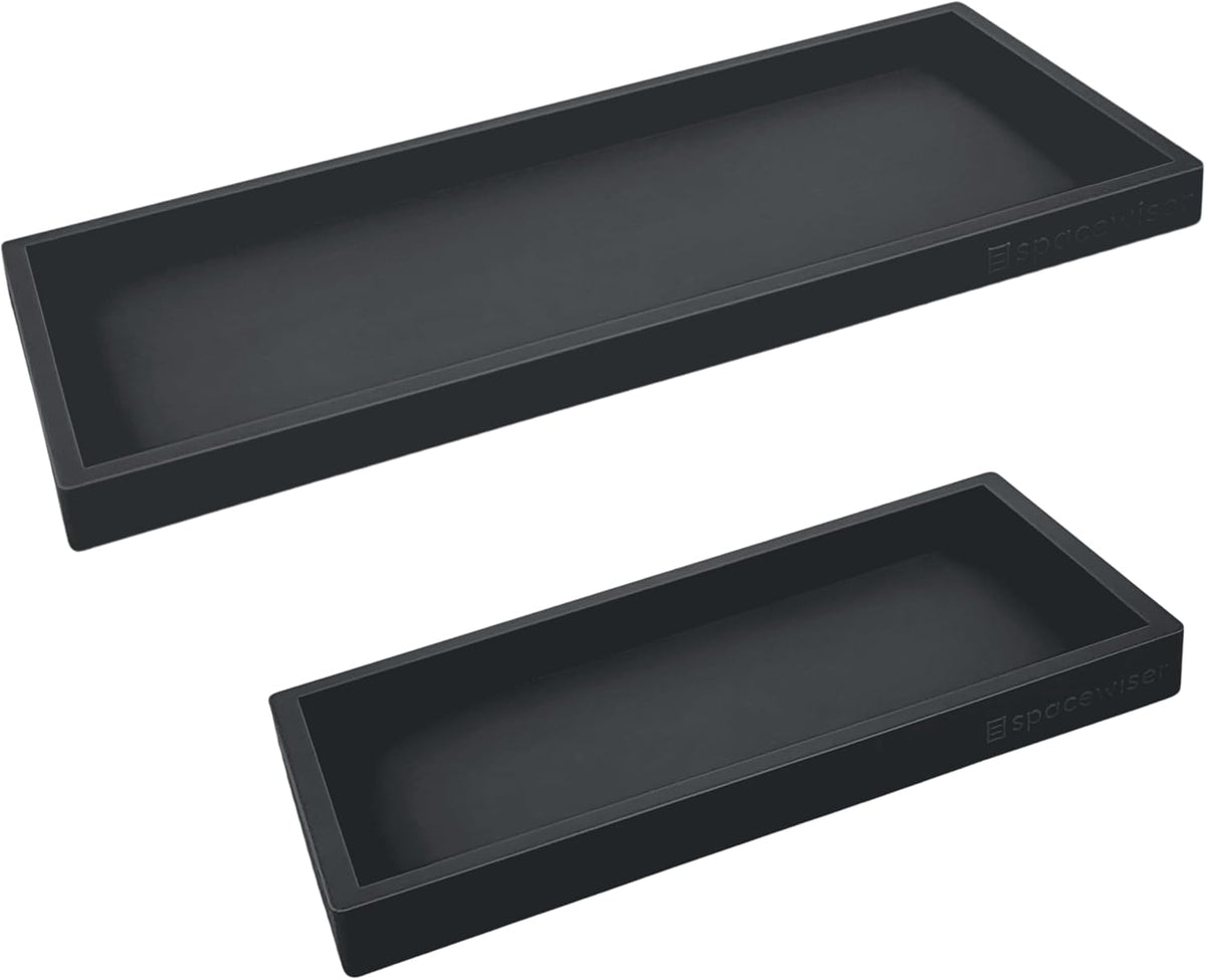 Countertop and Vanity Tray - Small 7.7” Silicone Tray for Soap Dispenser Bottles, Sponge Holder for Kitchen Sink Caddy Organizer, Bathroom Trays, Dish Soap Holder for Kitchen Counter, Keys