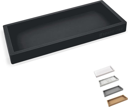 Countertop and Vanity Tray - Small 7.7” Silicone Tray for Soap Dispenser Bottles, Sponge Holder for Kitchen Sink Caddy Organizer, Bathroom Trays, Dish Soap Holder for Kitchen Counter, Keys