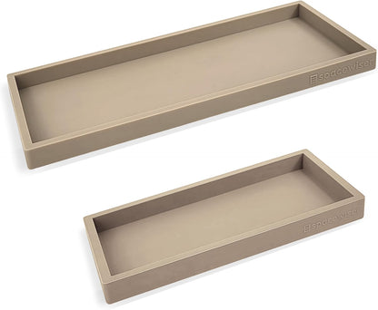 Countertop and Vanity Tray - Small 7.7” Silicone Tray for Soap Dispenser Bottles, Sponge Holder for Kitchen Sink Caddy Organizer, Bathroom Trays, Dish Soap Holder for Kitchen Counter, Keys