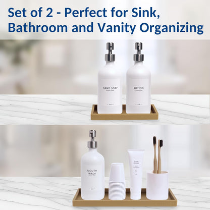 Countertop and Vanity Tray - Small 7.7” Silicone Tray for Soap Dispenser Bottles, Sponge Holder for Kitchen Sink Caddy Organizer, Bathroom Trays, Dish Soap Holder for Kitchen Counter, Keys
