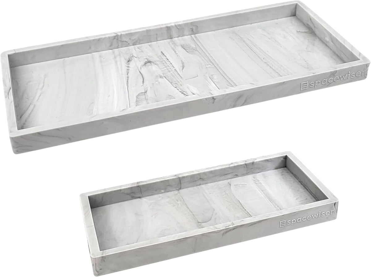 Countertop and Vanity Tray - Small 7.7” Silicone Tray for Soap Dispenser Bottles, Sponge Holder for Kitchen Sink Caddy Organizer, Bathroom Trays, Dish Soap Holder for Kitchen Counter, Keys