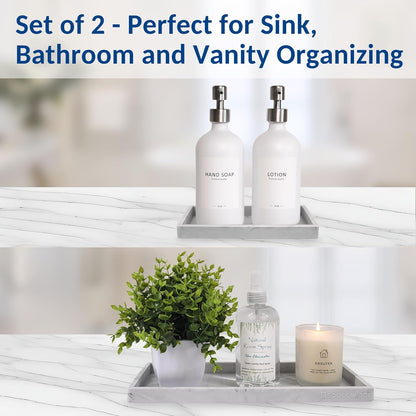 Countertop and Vanity Tray - Small 7.7” Silicone Tray for Soap Dispenser Bottles, Sponge Holder for Kitchen Sink Caddy Organizer, Bathroom Trays, Dish Soap Holder for Kitchen Counter, Keys
