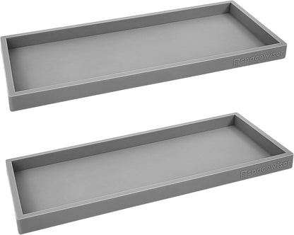 Countertop and Vanity Tray - Small 7.7” Silicone Tray for Soap Dispenser Bottles, Sponge Holder for Kitchen Sink Caddy Organizer, Bathroom Trays, Dish Soap Holder for Kitchen Counter, Keys