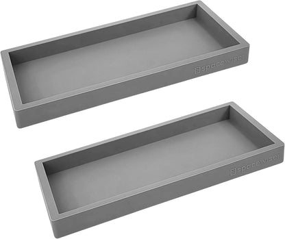 Countertop and Vanity Tray - Small 7.7” Silicone Tray for Soap Dispenser Bottles, Sponge Holder for Kitchen Sink Caddy Organizer, Bathroom Trays, Dish Soap Holder for Kitchen Counter, Keys
