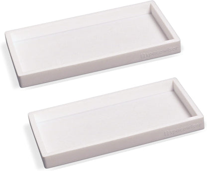 Countertop and Vanity Tray - Small 7.7” Silicone Tray for Soap Dispenser Bottles, Sponge Holder for Kitchen Sink Caddy Organizer, Bathroom Trays, Dish Soap Holder for Kitchen Counter, Keys