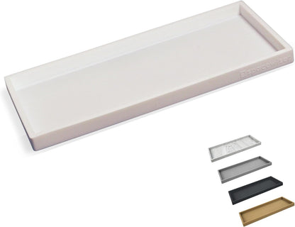 Countertop and Vanity Tray - Small 7.7” Silicone Tray for Soap Dispenser Bottles, Sponge Holder for Kitchen Sink Caddy Organizer, Bathroom Trays, Dish Soap Holder for Kitchen Counter, Keys