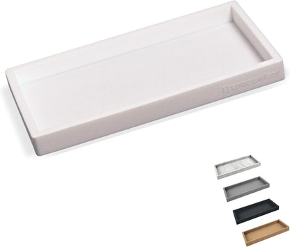 Countertop and Vanity Tray - Small 7.7” Silicone Tray for Soap Dispenser Bottles, Sponge Holder for Kitchen Sink Caddy Organizer, Bathroom Trays, Dish Soap Holder for Kitchen Counter, Keys